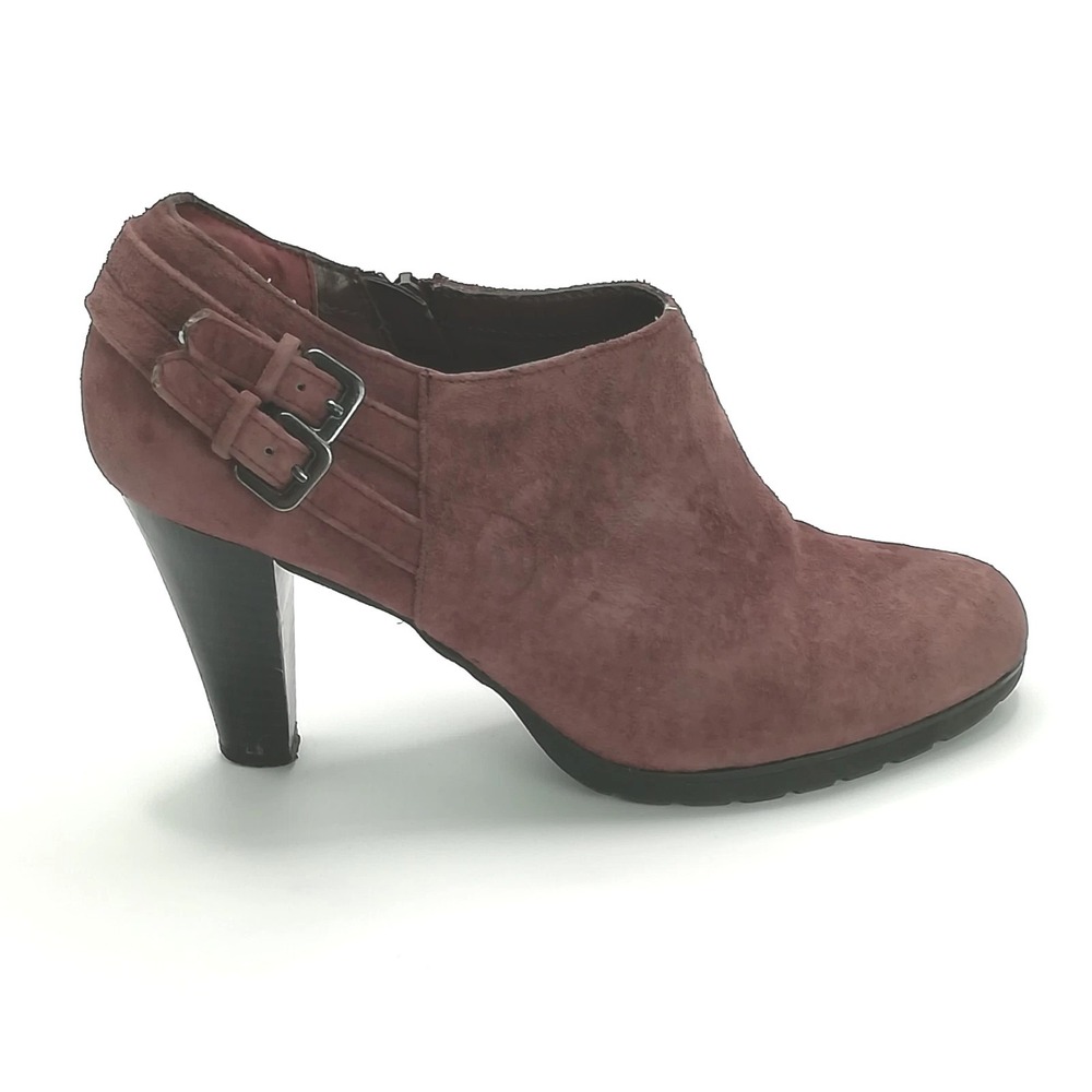 White Mountain Shoes Womens Ankle Boot Sneaky Bootie‎ Purple Bordeaux Suede 8.5